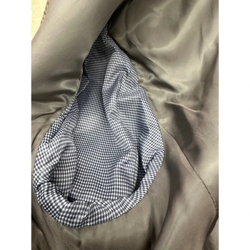 Lauren Ralph Lauren Mens 44L‎ 100% Lambswool Blazer Brown Houndstooth Sport Coat